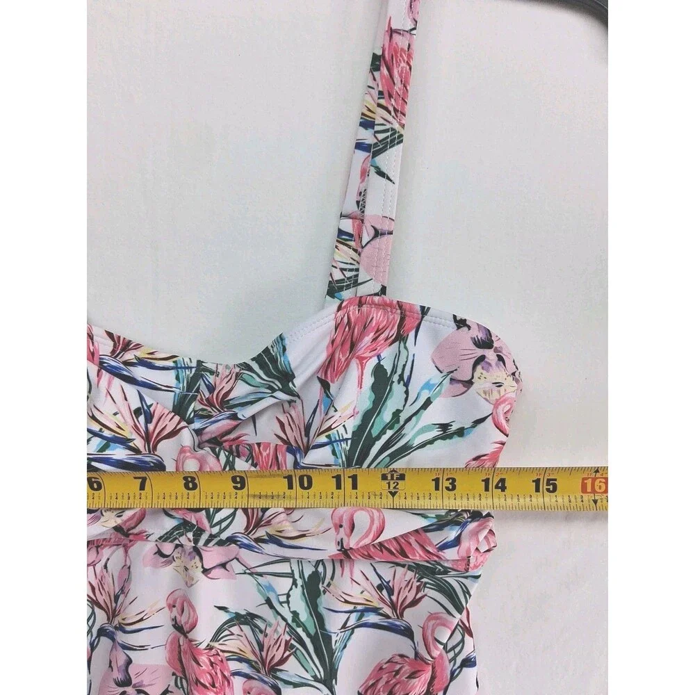 Flamingo Orchid Tankini Top Athleisure Swim Women Med